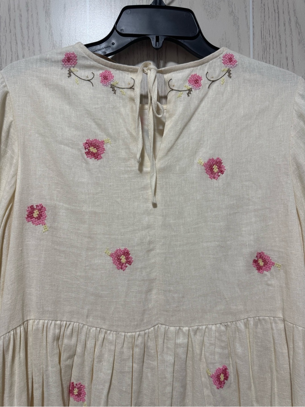 Caroline Constas Floral Embroidered Babydoll Dress Cream Pink XS NWT $405 - Picture 6 of 11